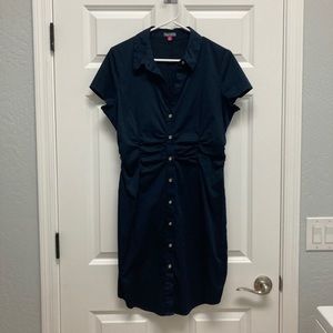 Vince Camuto button down navy blue dress - size 14